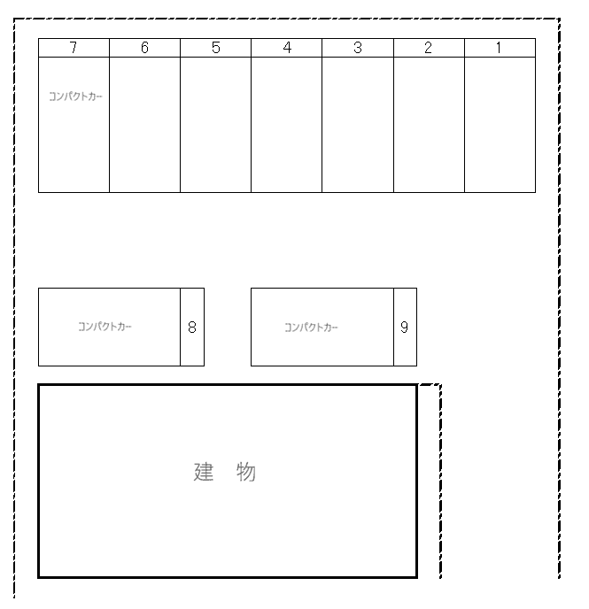 龍田町弓削岡本パーキングの駐車配置図