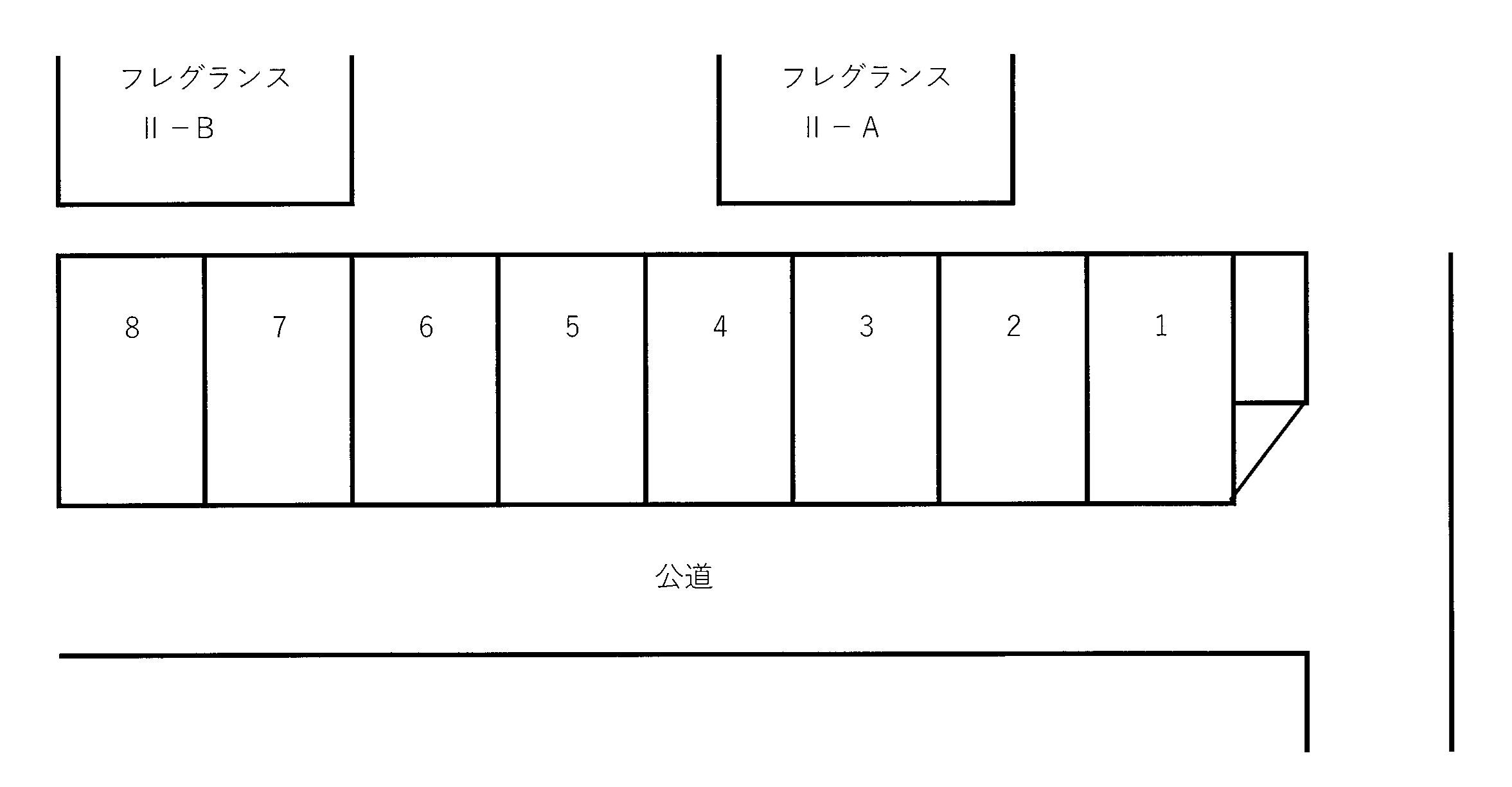 金谷川フレグランス駐車場の駐車配置図