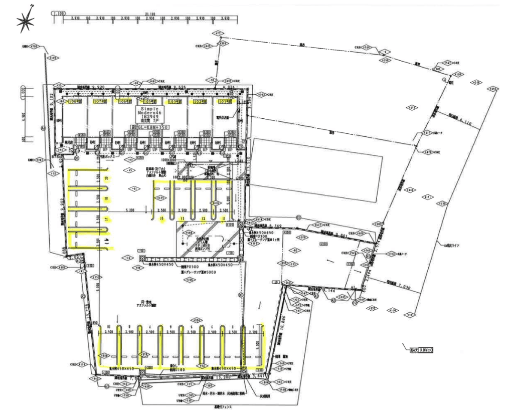 Mondo Pulito Ⅰの駐車配置図
