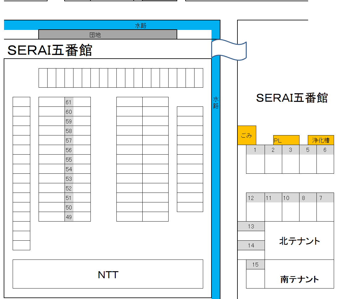 SERAI五番館の駐車配置図