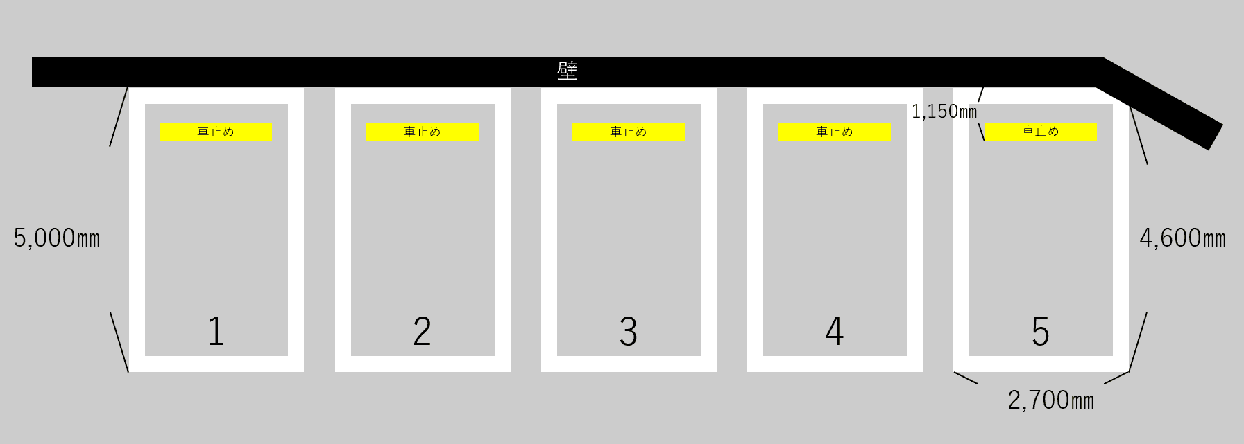 大江5丁目月極駐車場の駐車配置図