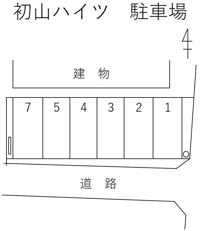 初山ハイツ 駐車場の駐車配置図