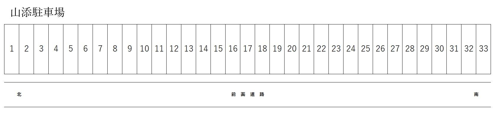 山添駐車場の駐車配置図