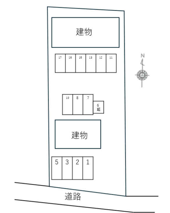 サイドパインⅡAⅡB別駐車場の駐車配置図