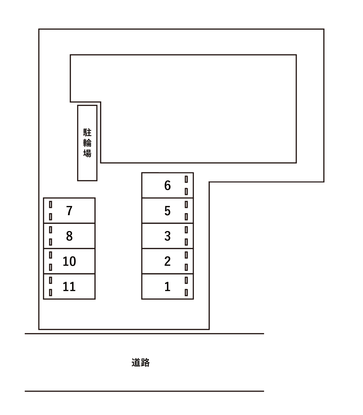 アムール彩都Ⅱの駐車配置図