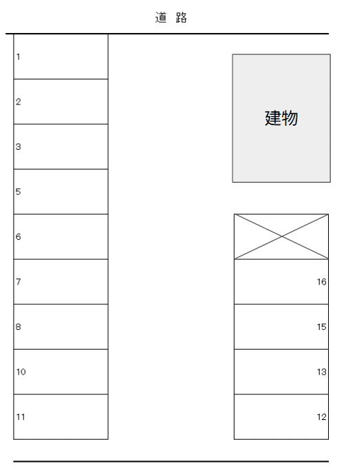 新堀パーキングの駐車配置図