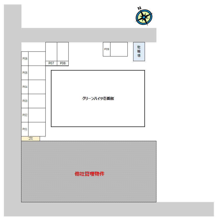グリーンハイツ壱番館の駐車配置図