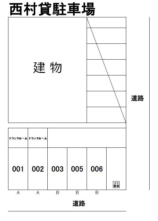 N貸駐車場の駐車配置図
