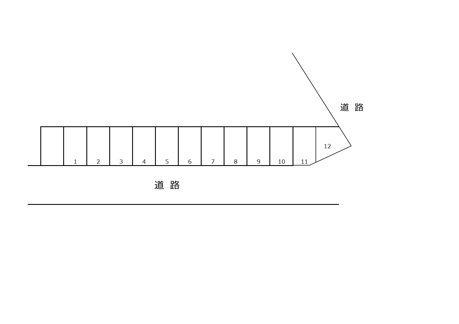 三潴駅前駐車場の駐車配置図