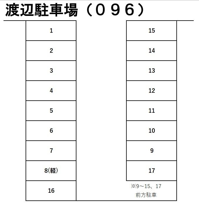 渡辺駐車場(096)の駐車配置図