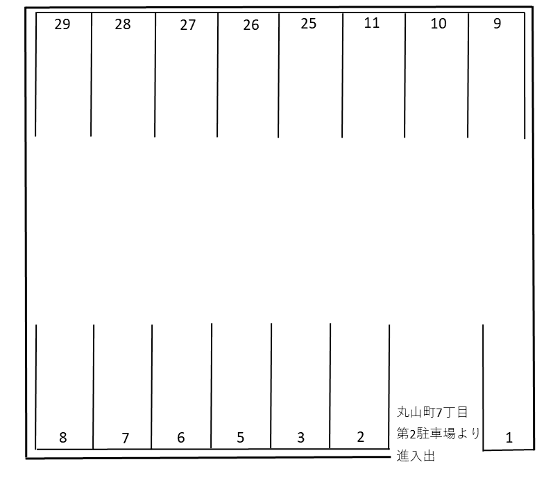 丸山町7丁目駐車場の駐車配置図