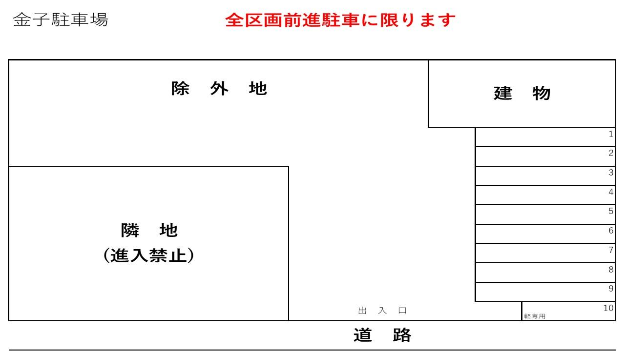 金子駐車場の駐車配置図