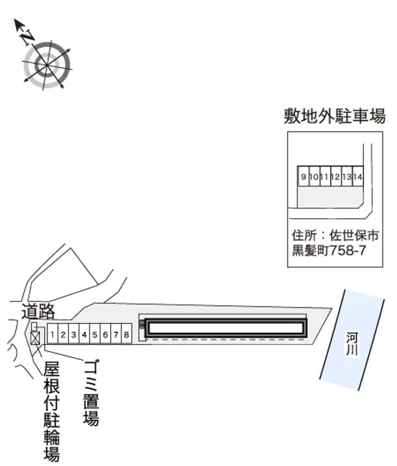 黒髪(30425) 敷地外駐車場の駐車配置図