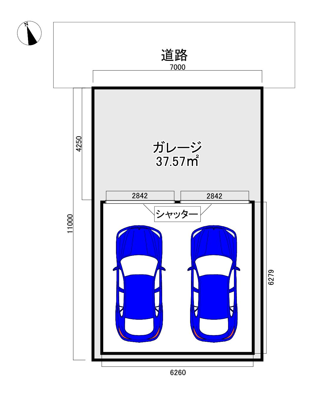 立石109ガレージの駐車配置図