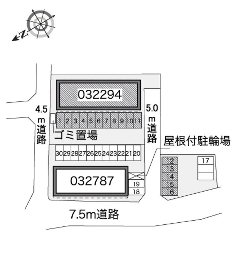 西久保 Ⅰ(32294) 敷地外駐車場の駐車配置図