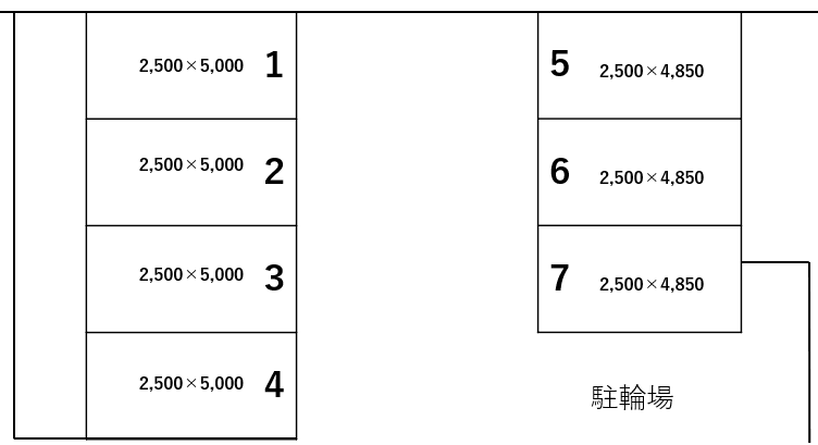 シャインヴィラ妙蓮寺駐車場の駐車配置図