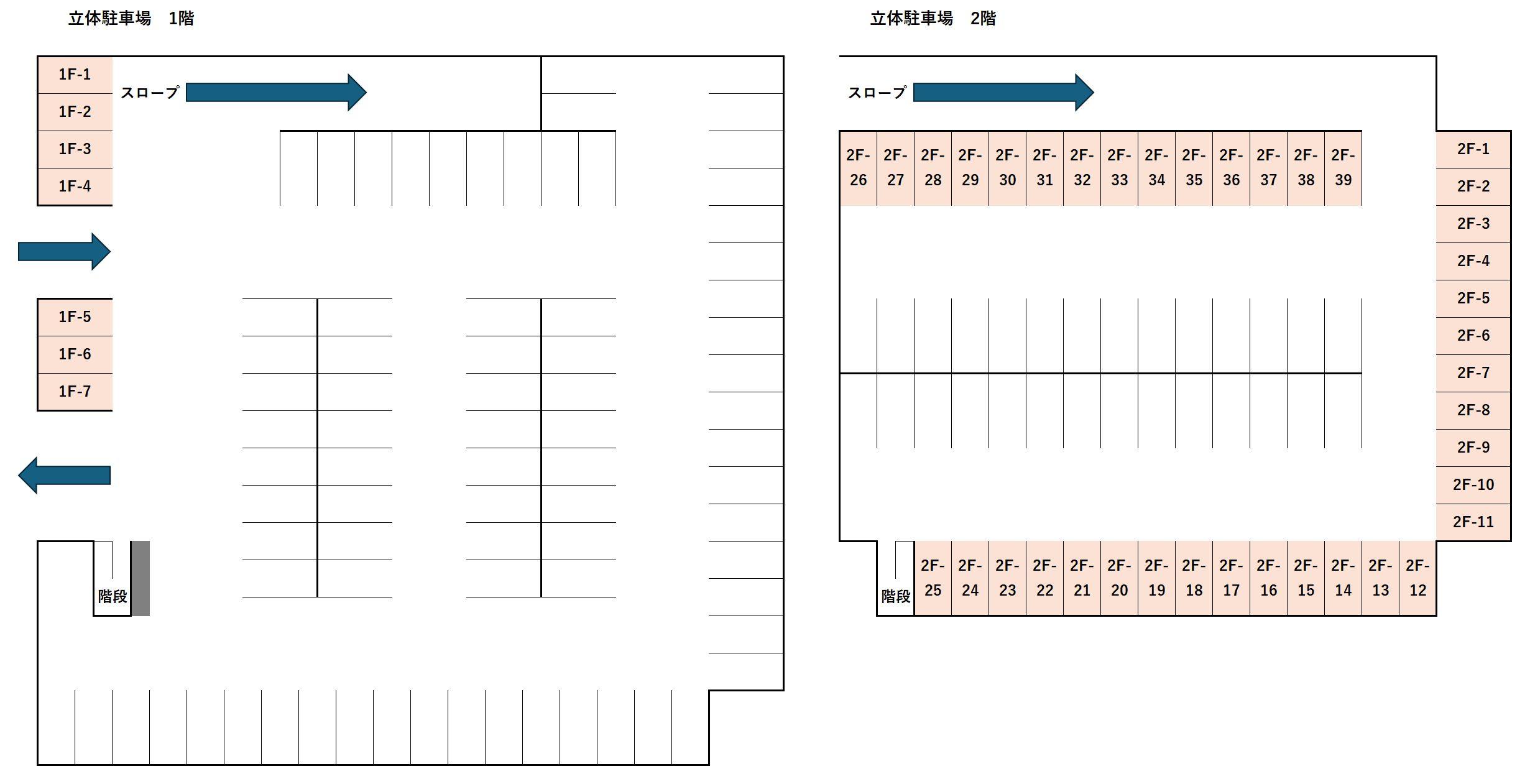 コナミスポーツクラブ 岡崎駐車場の駐車配置図