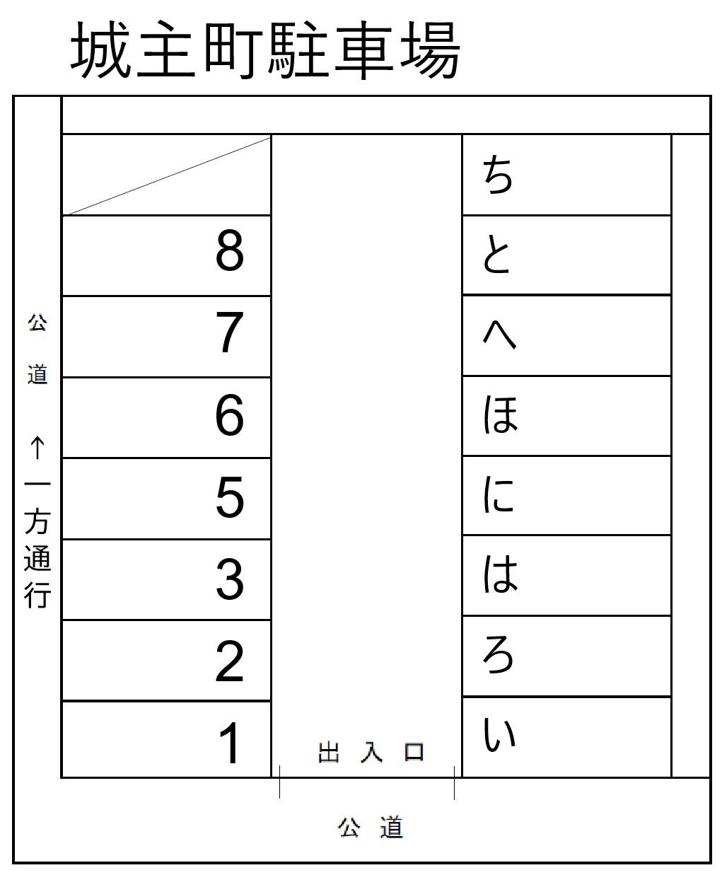 城主町5-24駐車場の駐車配置図