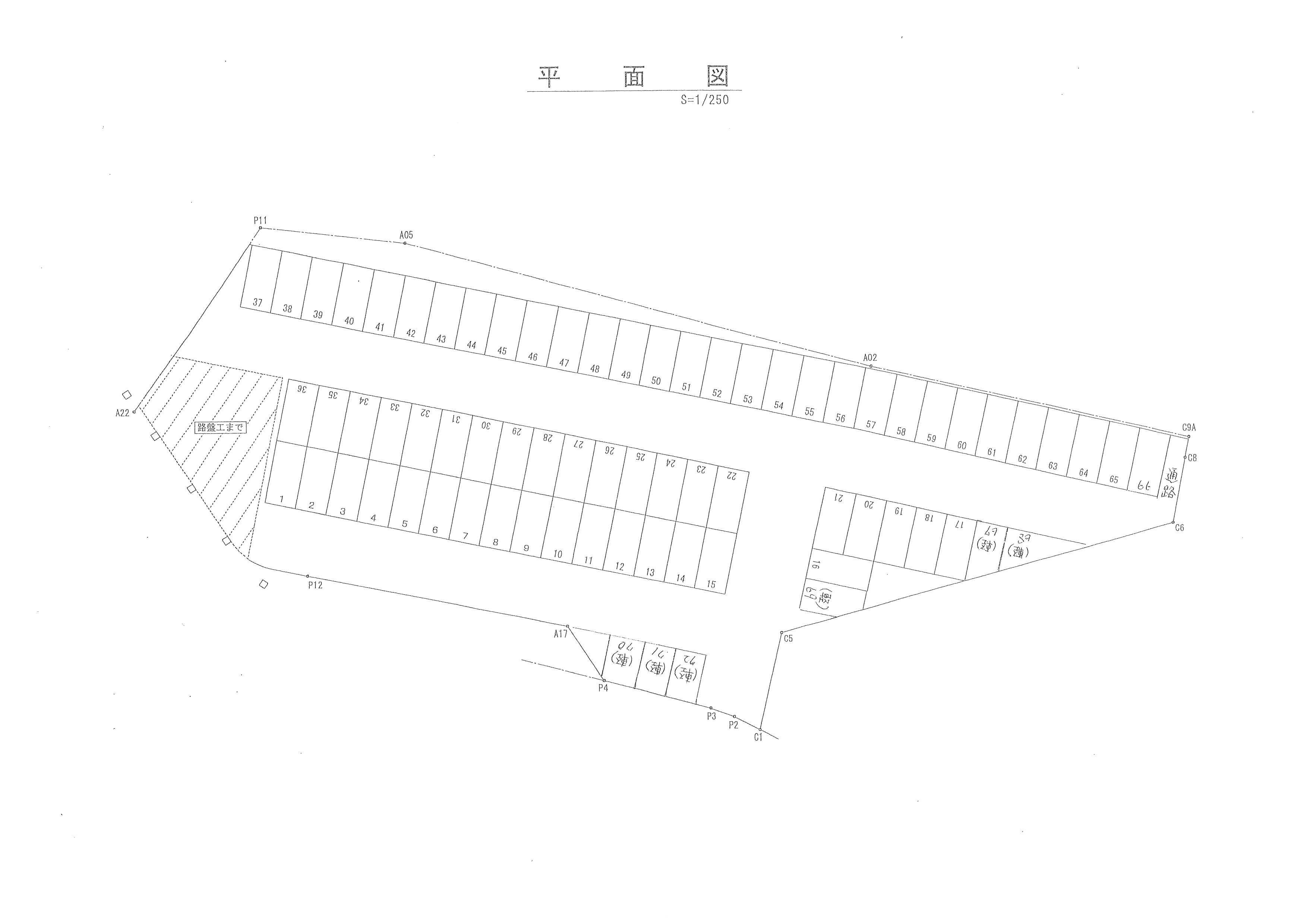 アンビックス十綱下パーキングの駐車配置図