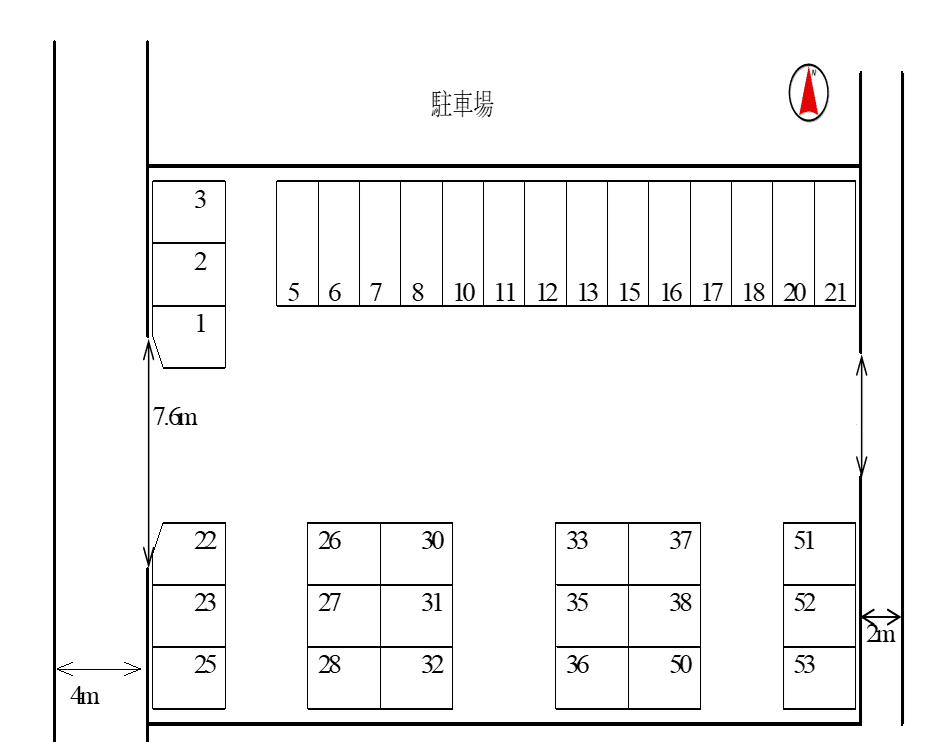 細田第31モータープールの駐車配置図