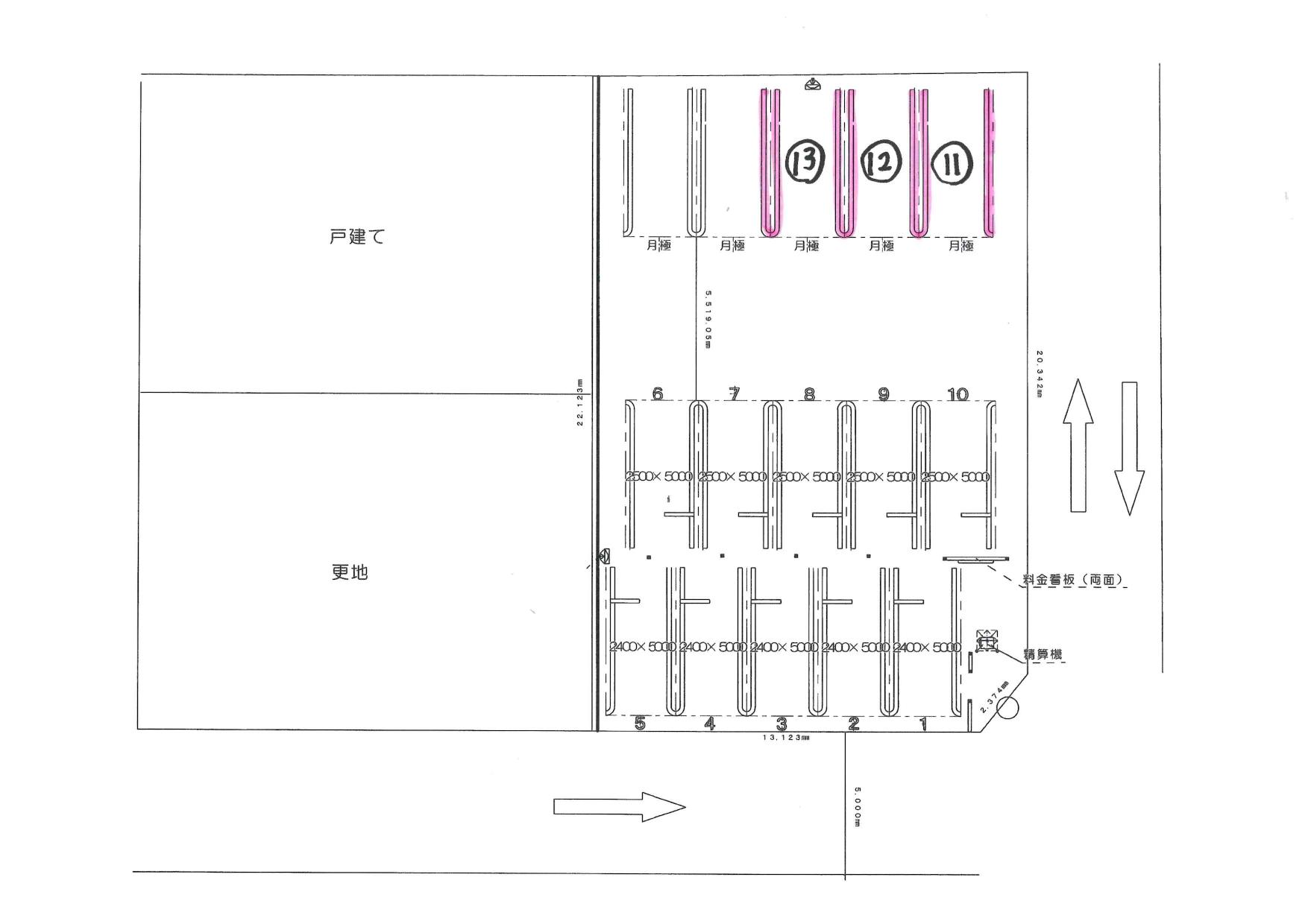 クレスト池園町の駐車配置図
