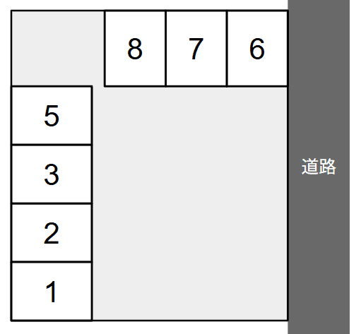 新林パーキングの駐車配置図