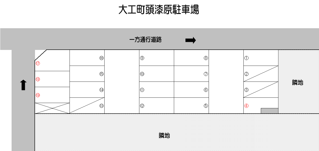 大工町頭 漆原駐車場の駐車配置図