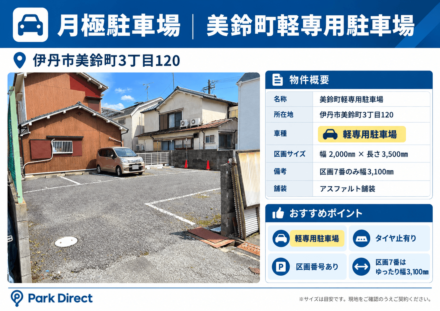 美鈴町軽専用駐車場の外観・駐車場イメージ1枚目