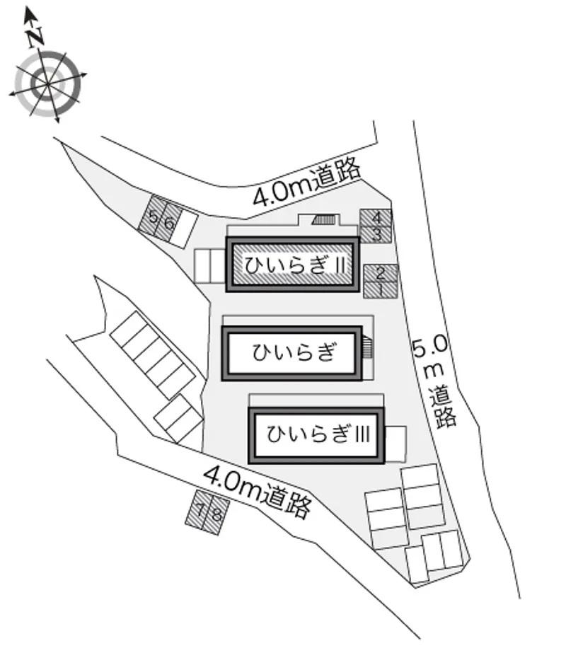 ひいらぎⅡ (15509) 敷地外駐車場②の駐車配置図