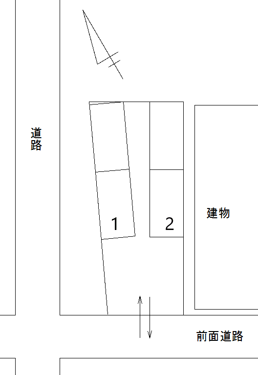 逆川通り駐車場の駐車配置図