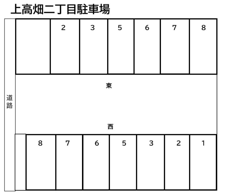 上高畑二丁目駐車場の駐車配置図