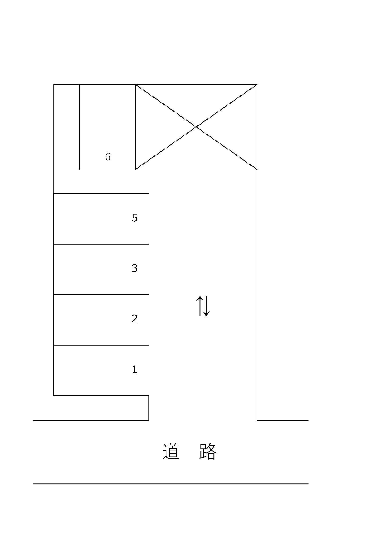 石田様野田月極駐車場の駐車配置図