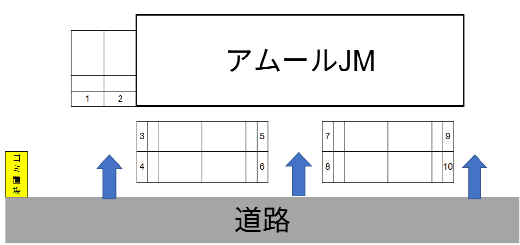 アムールJMの駐車配置図
