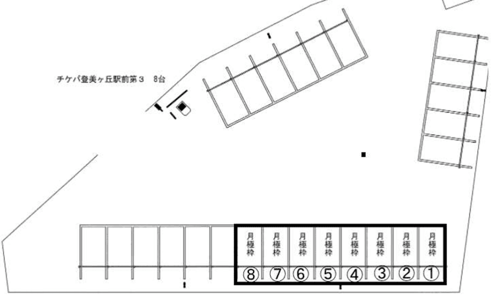 登美ヶ丘駅前第3の駐車配置図