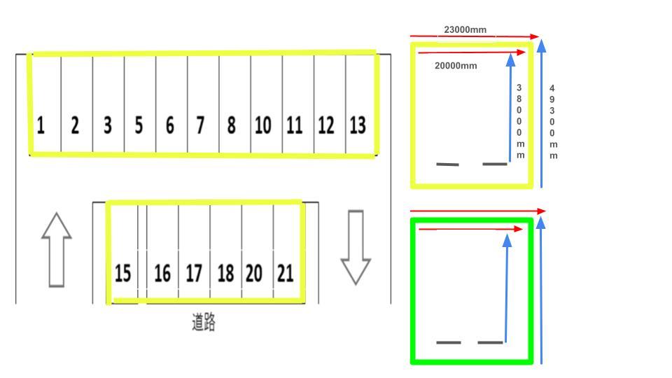 さの駐車場の駐車配置図