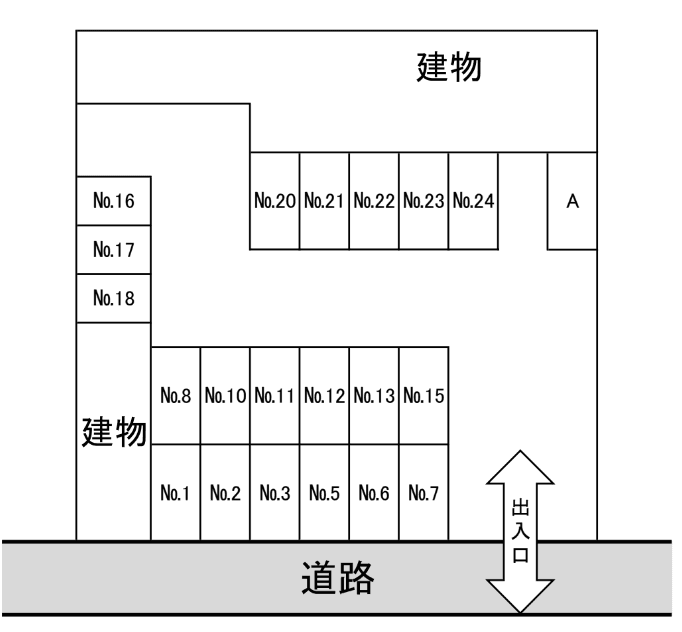 ダイゼンパーキングの駐車配置図