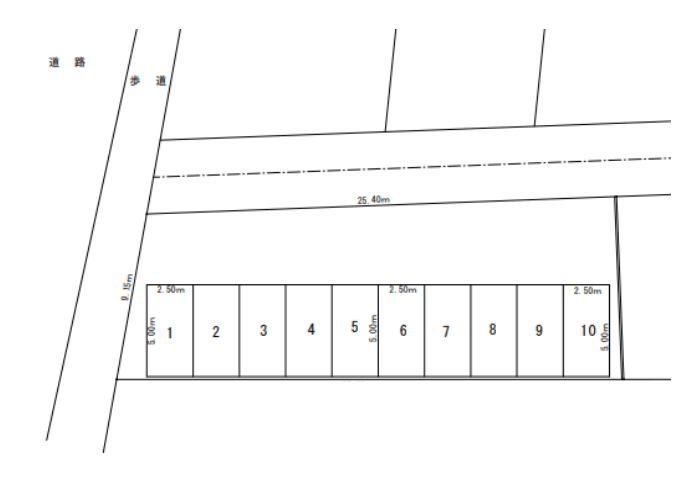 本町23駐車場の駐車配置図