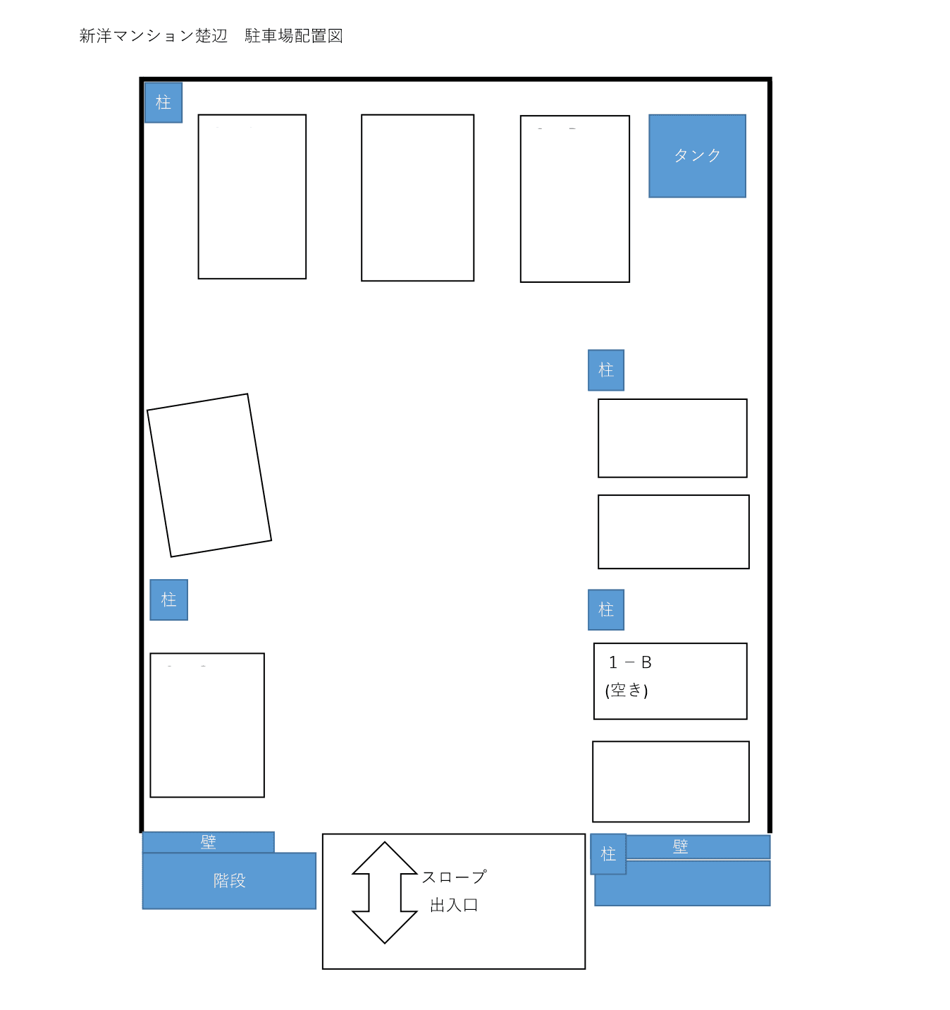 新洋楚辺駐車場の駐車配置図