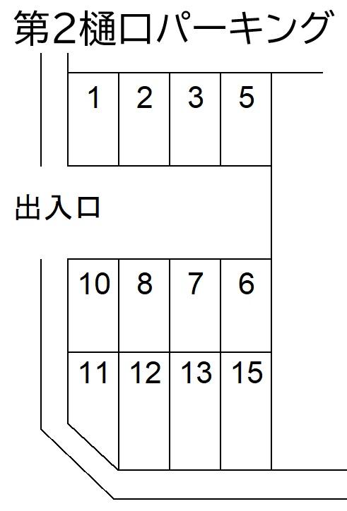 第2樋口パーキングの駐車配置図
