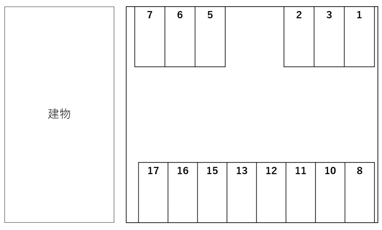 Arco Baleno A・B別駐車場の駐車配置図