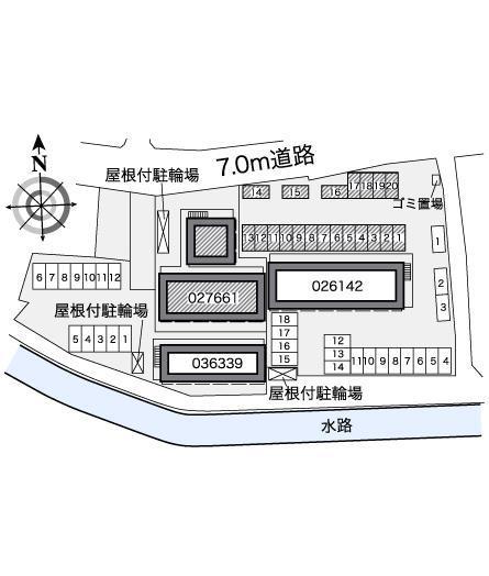 アムール中里Ⅱ(27661)の駐車配置図
