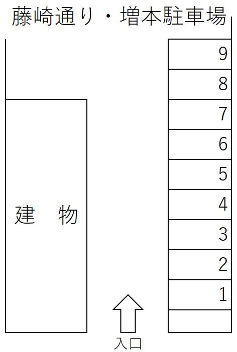 藤崎通り・増本駐車場の駐車配置図