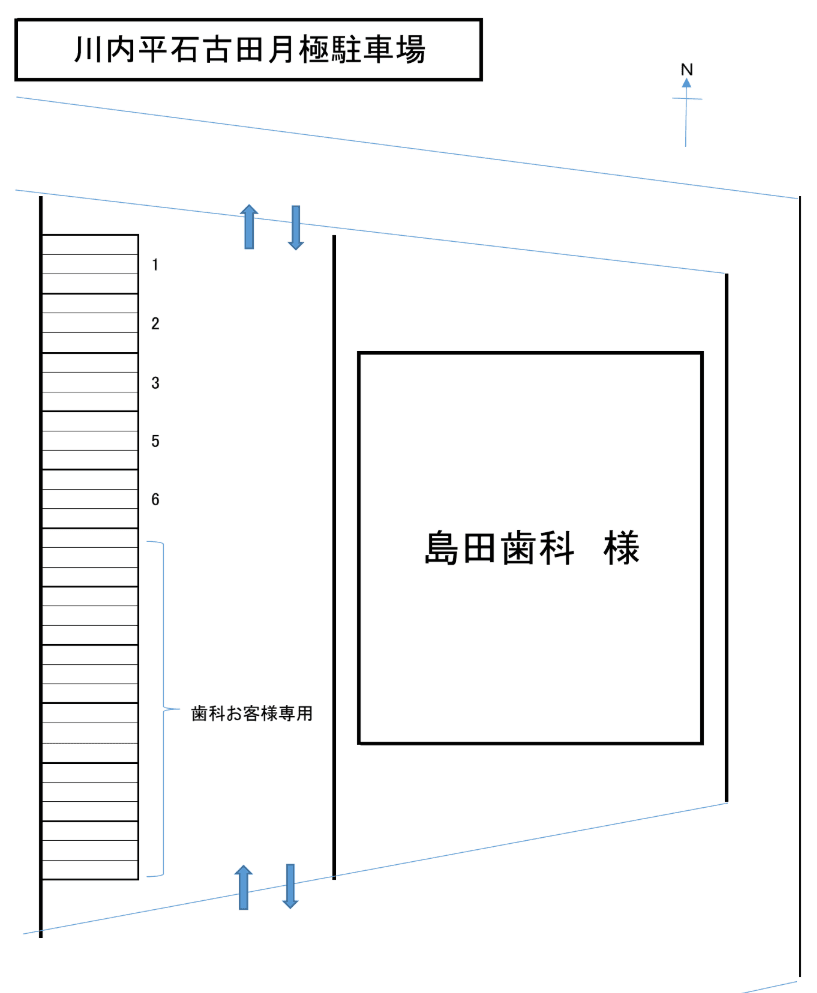 川内町平石古田月極駐車場の駐車配置図
