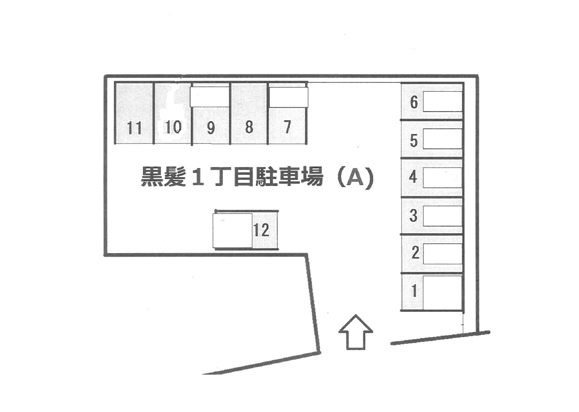 黒髪1丁目パーキングAの駐車配置図