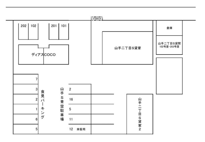 食見パーキングの駐車配置図