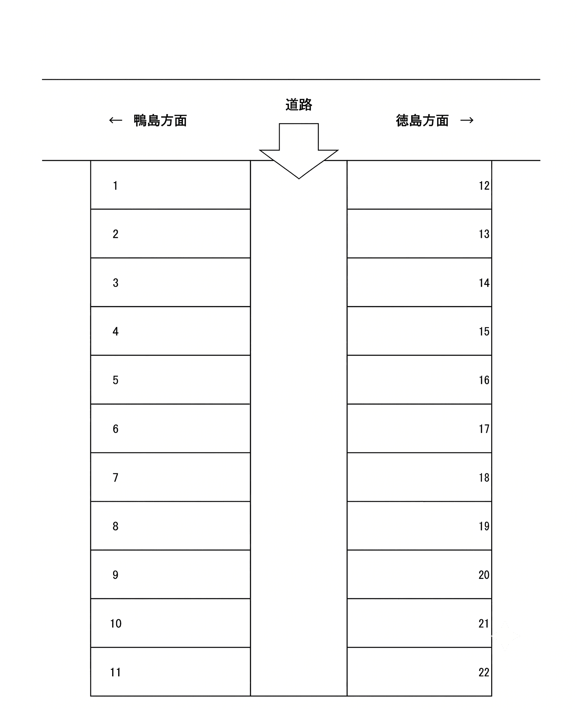 石井駐車場の駐車配置図