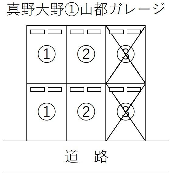 真野大野①山都ガレージの駐車配置図