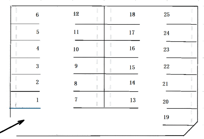 ステラコート第2駐車場の駐車配置図