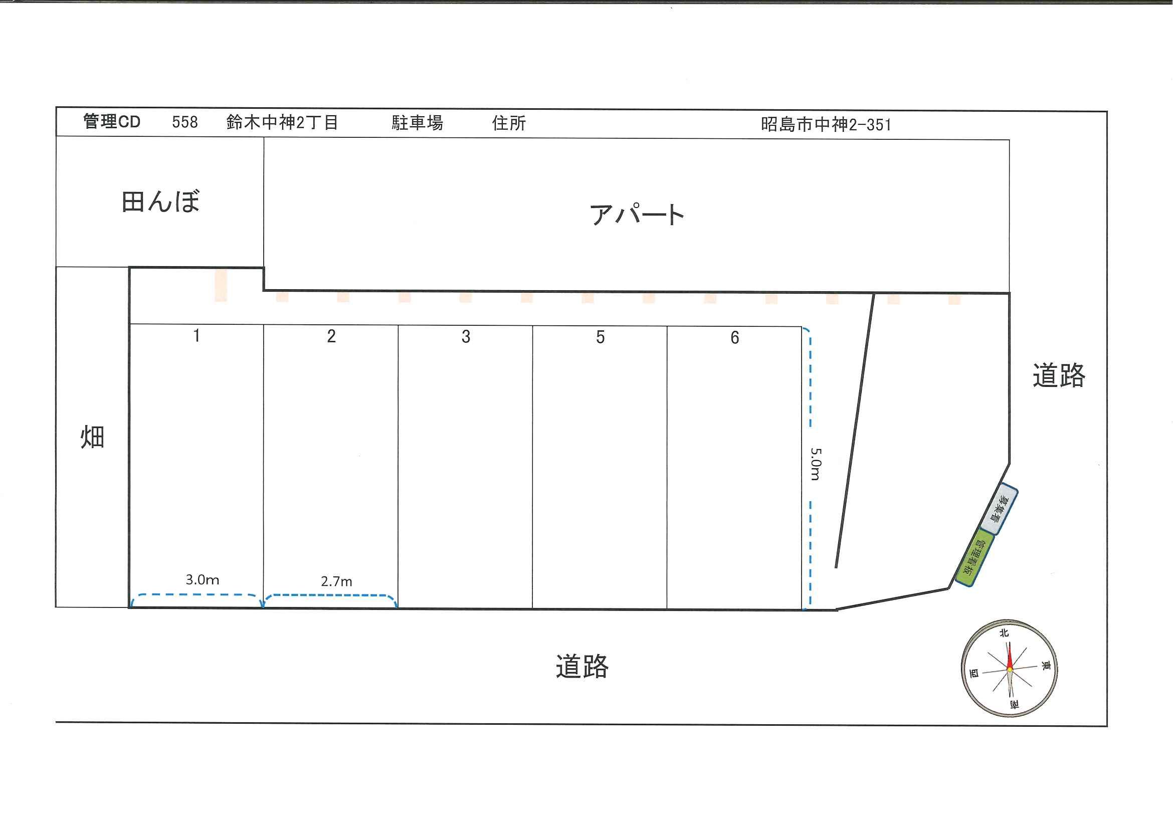 鈴木中神2丁目駐車場の駐車配置図