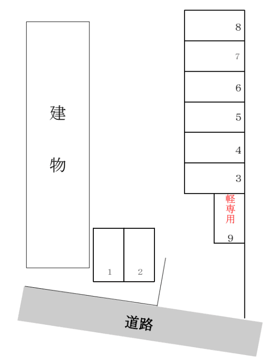 武蔵野台光駐車場の駐車配置図